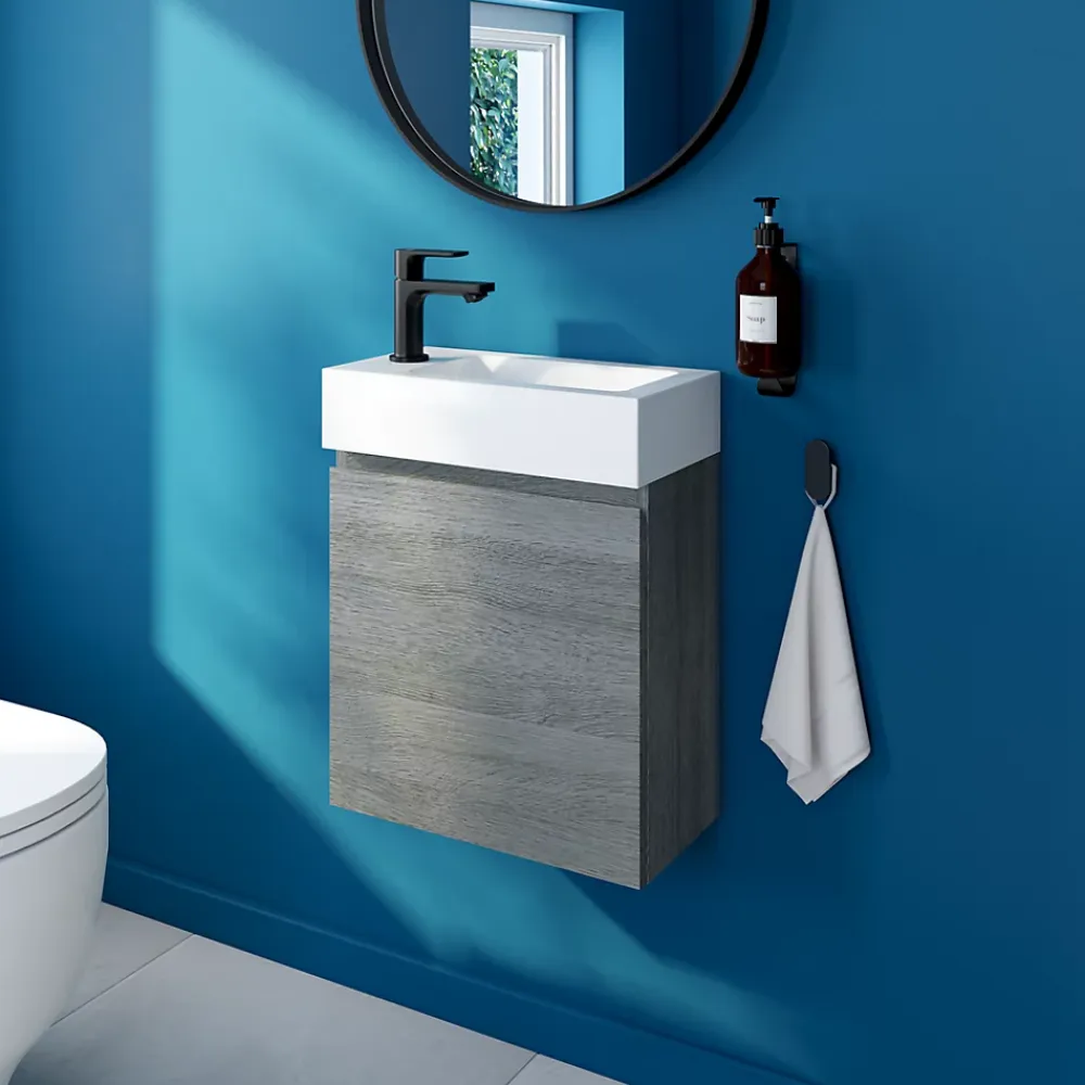GoodHome Plan vasque lave-mains blanc en résine, Beni
