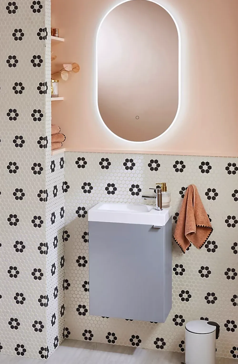 GoodHome Plan vasque lave-mains blanc en résine, Beni