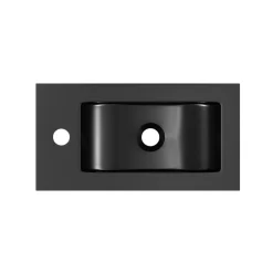 GoodHome Plan vasque lave-mains en résine noire l.44,2 x H.9,9 x P.23,2 cm Beni