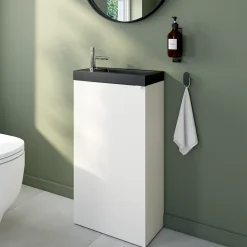 GoodHome Plan vasque lave-mains en résine noire l.44,2 x H.9,9 x P.23,2 cm Beni