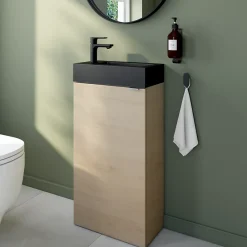 GoodHome Plan vasque lave-mains en résine noire l.44,2 x H.9,9 x P.23,2 cm Beni