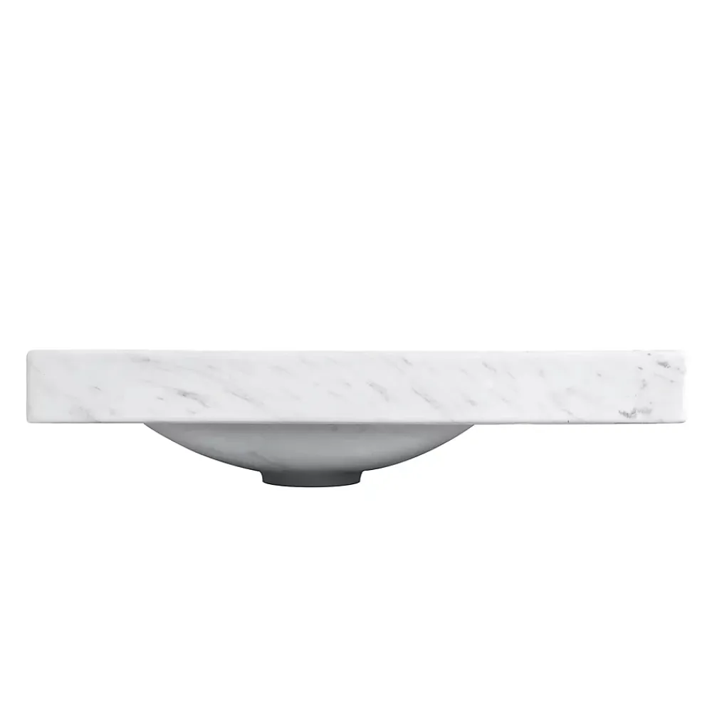 Plan Vasque Lave-Mains|Homesight Plan vasque lave-mains en céramique l.44,2 x H.5 x P.23,2 cm, effet marbre blanc,