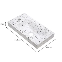 Plan Vasque Lave-Mains|Homesight Plan vasque lave-mains l.44,2 x H.5 x P.23,2 cm , terrazzo,