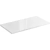 Meublorama Plan vasque NALYA 61 cm Blanc brillant et chene clair Plateau pour meuble suspendu