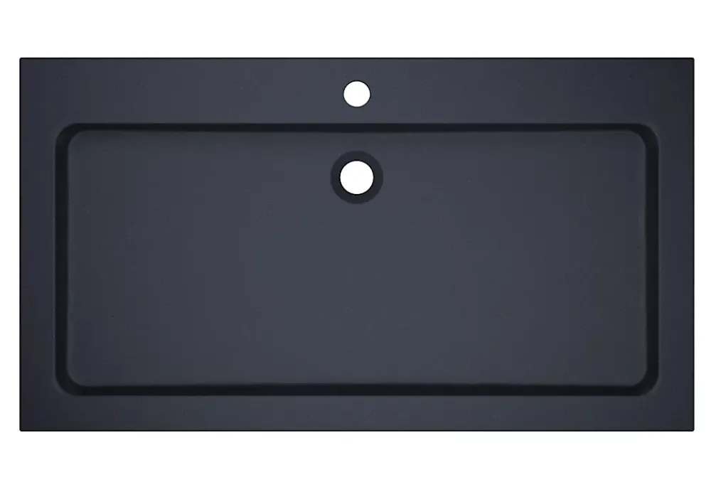 Plan vasque noir en résine l.90 cm, Cooke & Lewis Harmon