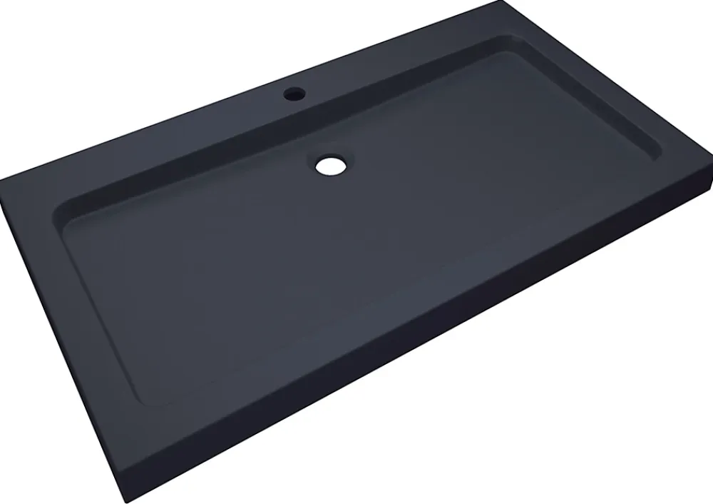 Plan vasque noir en résine l.90 cm, Cooke & Lewis Harmon