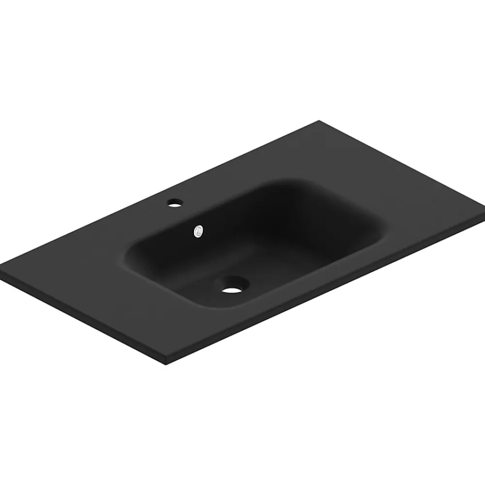 Plan Simple Vasque|Ipiemme SRL Plan vasque noir en résine l.90 cm, Pura+