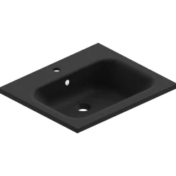 Plan Simple Vasque|Ipiemme SRL Plan vasque noir en résine l.60 cm, Pura+