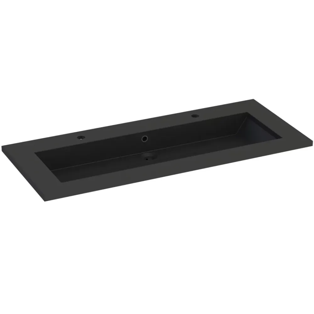 Plan vasque noir en résine l.120 cm, Calao