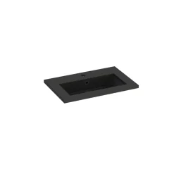 Plan Simple Vasque| Plan vasque noir en résine faible profondeur l.60 cm, Calao