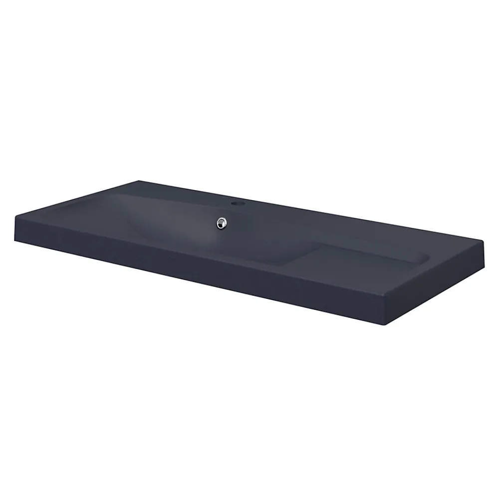 Plan Simple Vasque|GoodHome Plan vasque noir en résine l.100 cm Mila