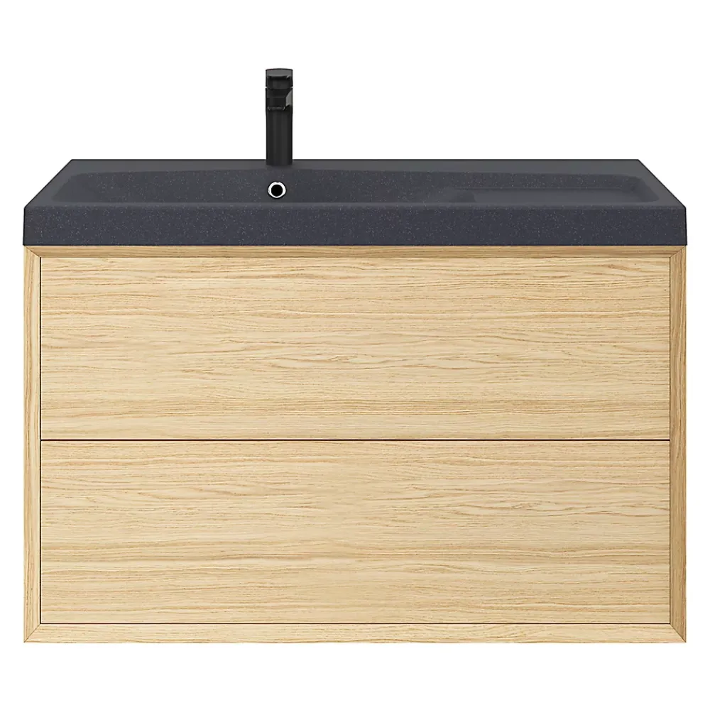 Plan Simple Vasque|GoodHome Plan vasque noir en résine l.100 cm Mila