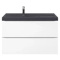 Plan Simple Vasque|GoodHome Plan vasque noir en résine l.100 cm Mila