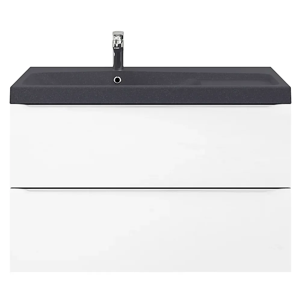 Plan Simple Vasque|GoodHome Plan vasque noir en résine l.100 cm Mila