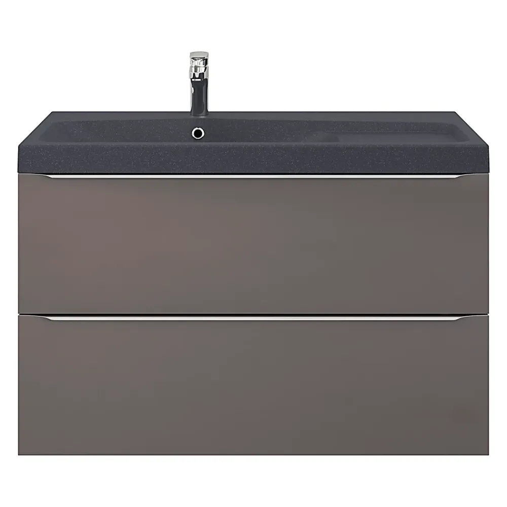 Plan Simple Vasque|GoodHome Plan vasque noir en résine l.100 cm Mila