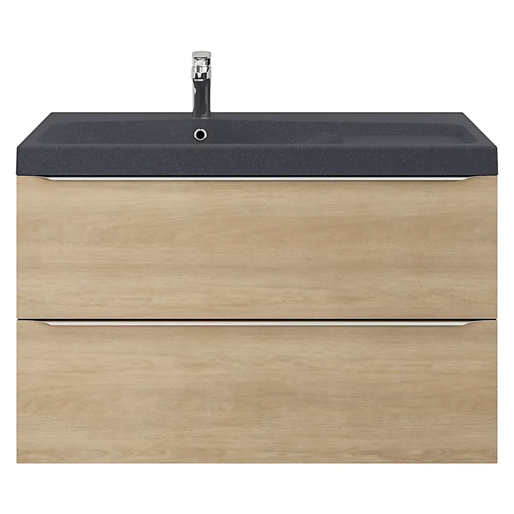 Plan Simple Vasque|GoodHome Plan vasque noir en résine l.100 cm Mila