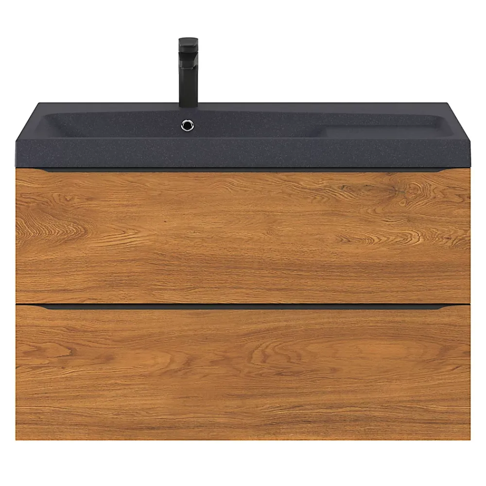 Plan Simple Vasque|GoodHome Plan vasque noir en résine l.100 cm Mila