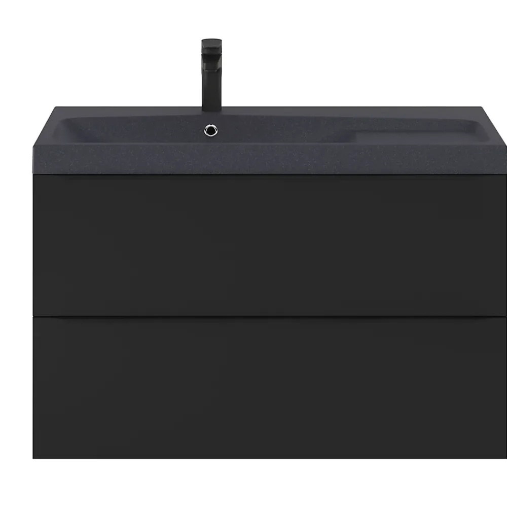 Plan Simple Vasque|GoodHome Plan vasque noir en résine l.100 cm Mila