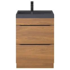 Plan Simple Vasque|GoodHome Plan vasque noir en résine l.60 cm Mila