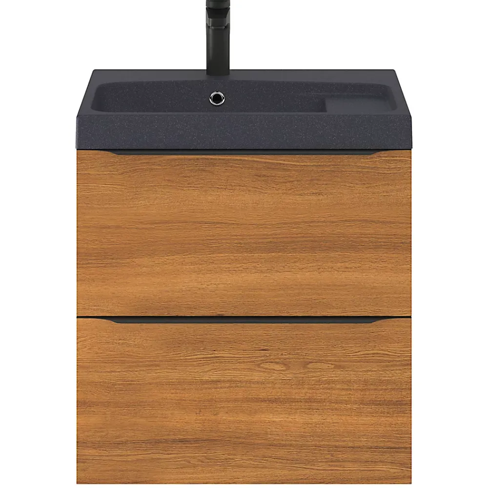 Plan Simple Vasque|GoodHome Plan vasque noir en résine l.60 cm Mila
