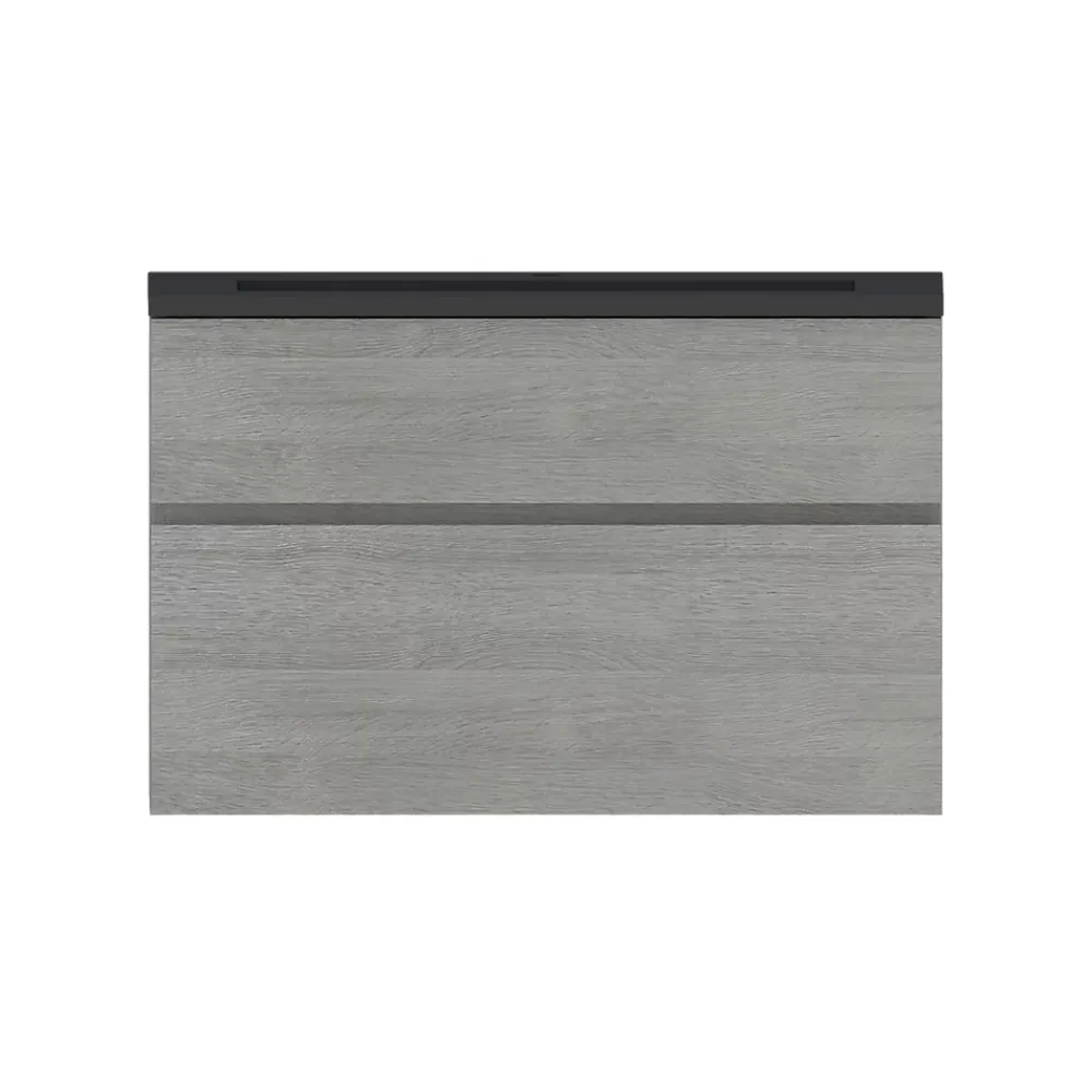 Plan vasque noir en résine faible profondeur l.90 cm, Calao
