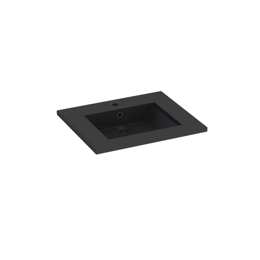 Plan vasque noir en résine l.60 cm, Calao