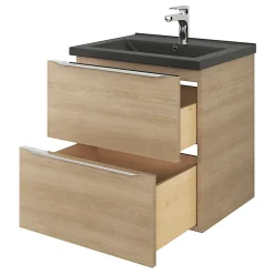 GoodHome Plan vasque noir Nira 60 cm