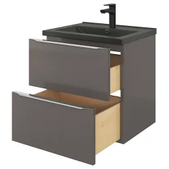 GoodHome Plan vasque noir Nira 60 cm
