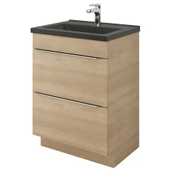 GoodHome Plan vasque noir Nira 60 cm