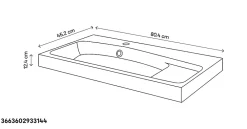GoodHome Plan vasque noir Mila 80 cm