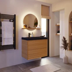 GoodHome Plan vasque noir Mila 80 cm