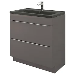 Plan Simple Vasque|GoodHome Plan vasque noir Nira 80 cm