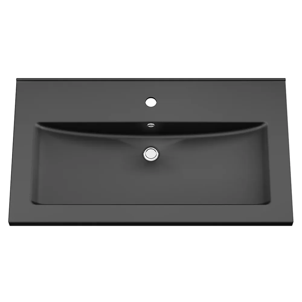 Plan Simple Vasque|GoodHome Plan vasque noir Nira 80 cm