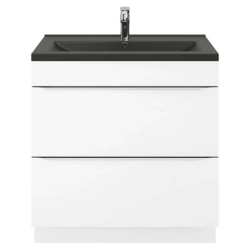 Plan Simple Vasque|GoodHome Plan vasque noir Nira 80 cm
