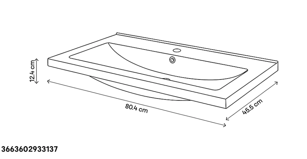 Plan Simple Vasque|GoodHome Plan vasque noir Nira 80 cm