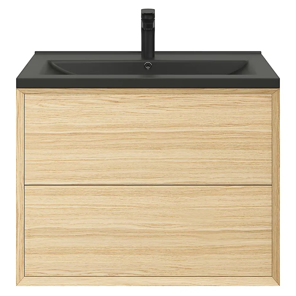 Plan Simple Vasque|GoodHome Plan vasque noir Nira 80 cm