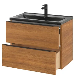 Plan Simple Vasque|GoodHome Plan vasque noir Nira 80 cm