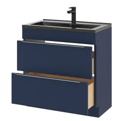 Plan Simple Vasque|GoodHome Plan vasque noir Nira 80 cm