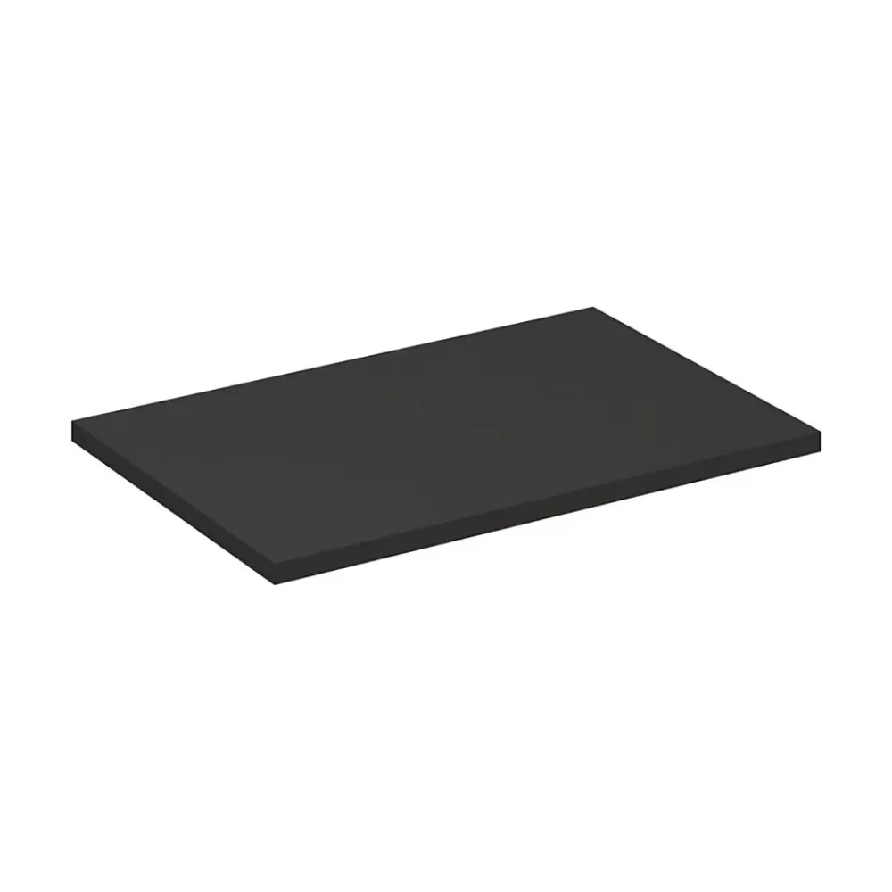 Plan Double Vasque|Meublorama Plan vasque noir SAVIA 80 cm Plateau de 80 cm pour meuble sous vasque