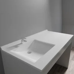 Cuisibane Plan vasque RESIPLAN - 124 cm avec vasque déportée à gauche