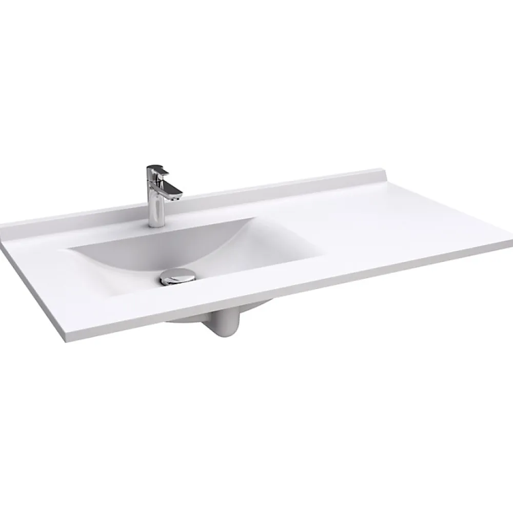 Cuisibane Plan vasque RESIPLAN - 124 cm avec vasque déportée à gauche