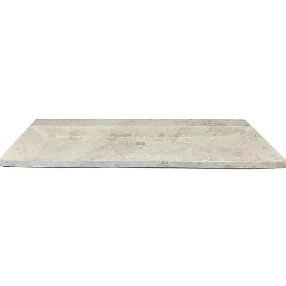 C-Negoce Plan vasque simple beige en travertin Provence - 120 x 45 x 10 cm -