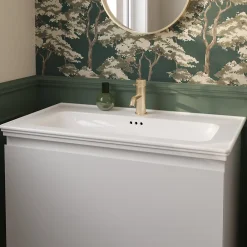 Plan Simple Vasque|GoodHome Plan vasque simple blanc en céramique l.80 cm, Endell