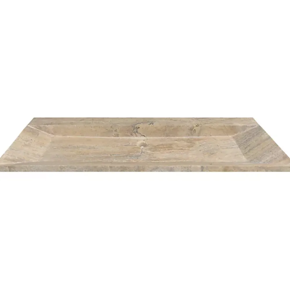 C-Negoce Plan vasque simple en travertin Scabas Provence - 120 x 45 x 10 cm -