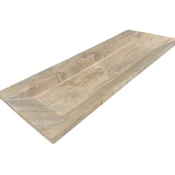 C-Negoce Plan vasque simple en travertin Scabas Provence - 120 x 45 x 10 cm -
