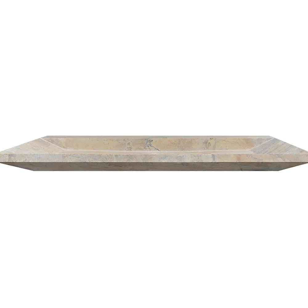 C-Negoce Plan vasque simple en travertin Scabas Provence - 120 x 45 x 10 cm -