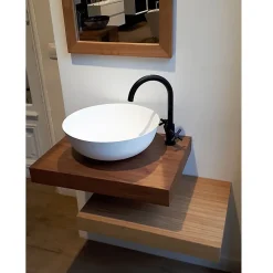 Sanycces Plan vasque suspendu ZERO pour salle de bain design chêne 52 x 160 cm