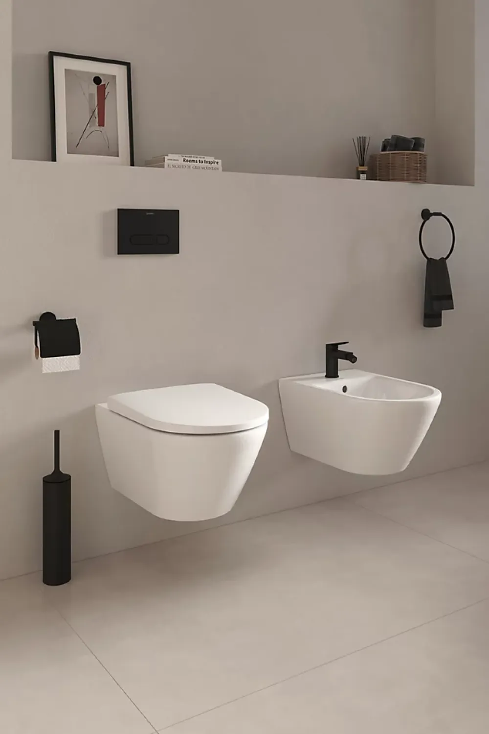 Duravit Plaque de commande et de déclenchement de chasse pour WC et toilettes - Blanc - 21,7x1x14,7cm (LxPxH) - DuraSystem