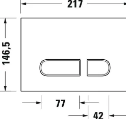 Duravit Plaque de commande et de déclenchement de chasse pour WC et toilettes - Blanc - 21,7x1x14,7cm (LxPxH) - DuraSystem