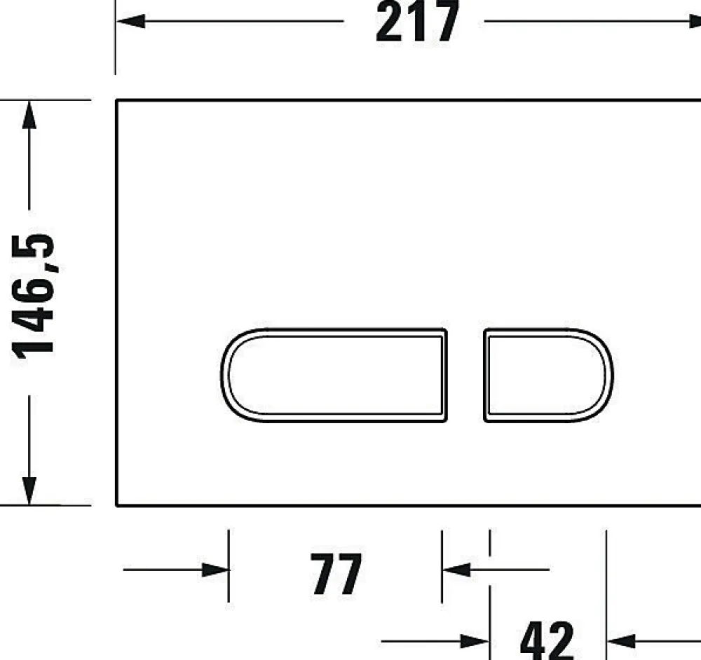 Duravit Plaque de commande et de déclenchement de chasse pour WC et toilettes - Blanc - 21,7x1x14,7cm (LxPxH) - DuraSystem
